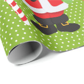 Niedlicher Weihnachtsmann Personalisiert froh Weih Geschenkpapier (Rolleneckpunkt)