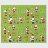 Niedlicher Weihnachtsmann Personalisiert frohe Wei Geschenkpapier (Flach)