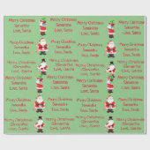 Niedlicher Weihnachtsmann Personalisiert frohe Wei Geschenkpapier (Flach)