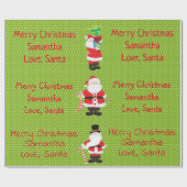 Niedlicher Weihnachtsmann Personalisiert frohe Wei Geschenkpapier (Flach)