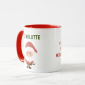 Niedlicher Weihnachtsmann Personalisiert Frohe Wei Tasse (Vorderseite Links)