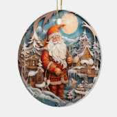 Niedlicher Weihnachtsmann Personalisiert Keramik Ornament (Links)