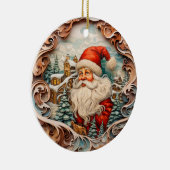 Niedlicher Weihnachtsmann Personalisiert Keramik Ornament (Rechts)