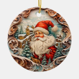 Niedlicher Weihnachtsmann Personalisiert Keramik Ornament
