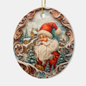 Niedlicher Weihnachtsmann Personalisiert Keramik Ornament (Links)