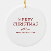 Niedlicher Weihnachtsmann Personalisiert Keramik Ornament (Hinten)