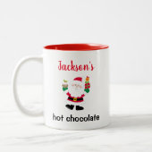 Niedlicher Weihnachtsmann Personalisiert Kinder He Zweifarbige Tasse (Links)
