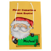 Niedlicher Weihnachtsmann Personalisiert Mittlere Geschenktüte (Vorderseite)