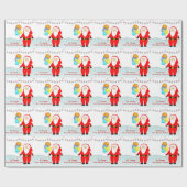 Niedlicher Weihnachtsmann Personalisierte Geschenk Geschenkpapier (Flach)