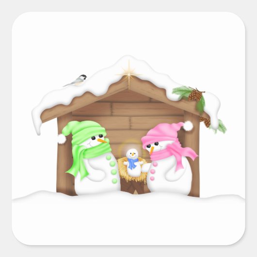 Niedlicher Weihnachtsmann Quadratischer Aufkleber (Vorderseite)