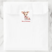 Niedlicher Weihnachtsmann Quadratischer Aufkleber (Tasche)