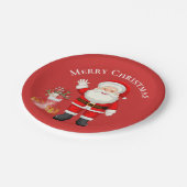 Niedlicher Weihnachtsmann Red Berries Rotes Weihna Pappteller (Schrägansicht)