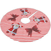 Niedlicher Weihnachtsmann Red Bows Frohe Weihnacht Polyester Weihnachtsbaumdecke (Schrägansicht)