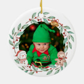 Niedlicher Weihnachtsmann Reindeer 1. Foto Keramik Ornament (Hinten)