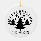 Niedlicher Weihnachtsmann-Reindeer-Name Dasher Wei Keramik Ornament (Hinten)