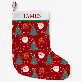 Niedlicher Weihnachtsmann-Rentiere Personalisierte Kleiner Weihnachtsstrumpf