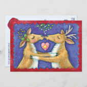 Niedlicher Weihnachtsmann, Romantischer Kuss und M Einladung (Vorne/Hinten)