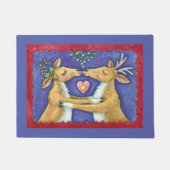 Niedlicher Weihnachtsmann, Romantischer Kuss und M Fußmatte (Vorderseite)