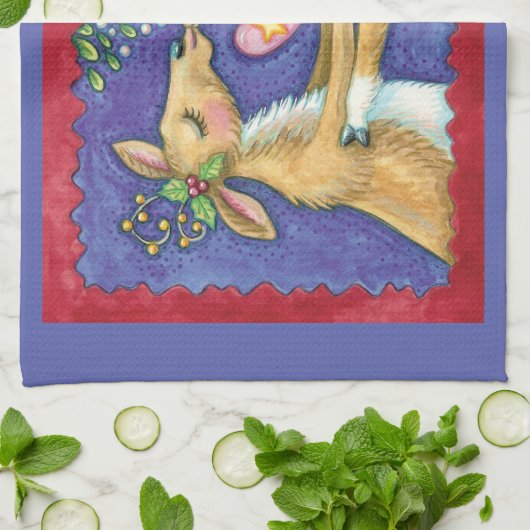 Niedlicher Weihnachtsmann, Romantischer Kuss und M Geschirrtuch (Gefaltet)