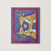 Niedlicher Weihnachtsmann, Romantischer Kuss und M Puzzle (Vertikal)