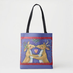 Niedlicher Weihnachtsmann, Romantischer Kuss und M Tasche