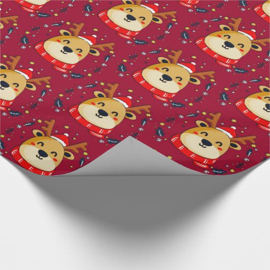 Niedlicher Weihnachtsmann Rot Geschenkpapier (Ecke)