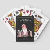 Niedlicher Weihnachtsmann Rot Spielkarten (Rückseite)