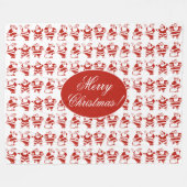 Niedlicher Weihnachtsmann Rot und Weiß Weihnachten Fleecedecke (Vorderseite (Horizontal))