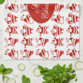 Niedlicher Weihnachtsmann Rot und Weiß Weihnachten Geschirrtuch (Gefaltet)