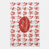 Niedlicher Weihnachtsmann Rot und Weiß Weihnachten Geschirrtuch (Vertikal)