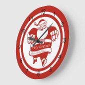 Niedlicher Weihnachtsmann Rot und Weiß Weihnachten Große Wanduhr (Winkel)