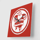 Niedlicher Weihnachtsmann Rot und Weiß Weihnachten Quadratische Wanduhr (Winkel)