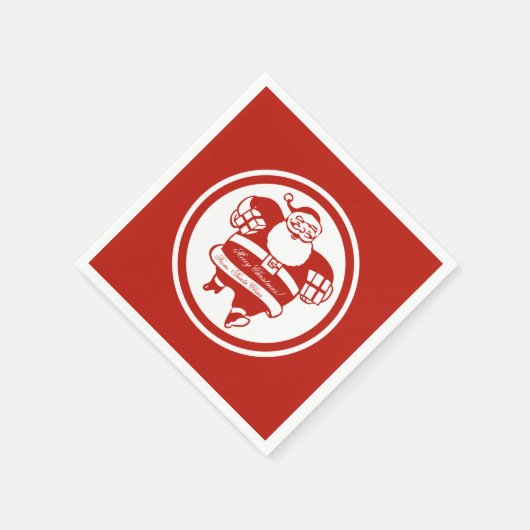 Niedlicher Weihnachtsmann Rot und Weiß Weihnachten Serviette (Ecke)