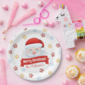 Niedlicher Weihnachtsmann Roter Name Weihnachtsfei Pappteller (Party)