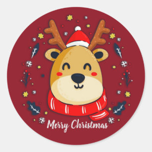 Niedlicher Weihnachtsmann Runder Aufkleber