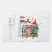 Niedlicher Weihnachtsmann, Schlitten, Geschenke Geschirrtuch (Horizontal)