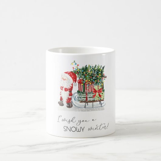 Niedlicher Weihnachtsmann, Schlitten, Geschenke Kaffeetasse (Mittel)