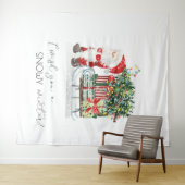 Niedlicher Weihnachtsmann, Schlitten, Geschenke Wandteppich (Beispiel (Horizontal))