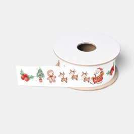 Niedlicher Weihnachtsmann Schneemann Rentier Ripsband