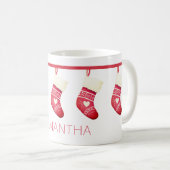 Niedlicher Weihnachtsmann Strumpf Name Tasse (VorderseiteRechts)