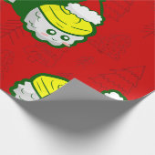 niedlicher Weihnachtsmann Sushi Santa Geschenkpapier (Ecke)
