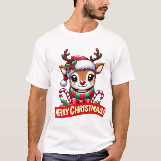 Niedlicher Weihnachtsmann T-Shirt (Vorderseite)