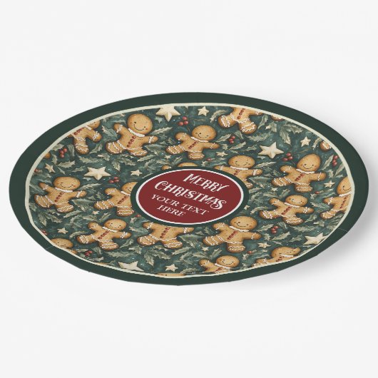 Niedlicher Weihnachtsmann tief grüne Teller (Schrägansicht)