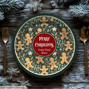 Niedlicher Weihnachtsmann tief grüne Teller
