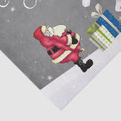 Niedlicher Weihnachtsmann und Einhorn Frohe Weihna Seidenpapier (Ausschnitt)