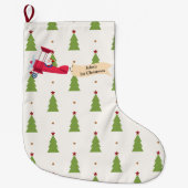 Niedlicher Weihnachtsmann und Flugzeug, Erste Weih Großer Weihnachtsstrumpf (Vorderseite)