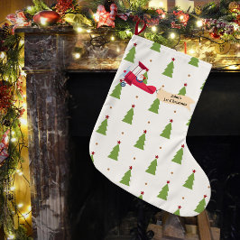 Niedlicher Weihnachtsmann und Flugzeug, Erste Weih Großer Weihnachtsstrumpf