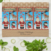 Niedlicher Weihnachtsmann und Freunde Geschirrtuch (Gefaltet)