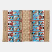 Niedlicher Weihnachtsmann und Freunde Geschirrtuch (Horizontal)