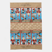 Niedlicher Weihnachtsmann und Freunde Geschirrtuch (Vertikal)